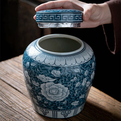 Ceramic AirTight Jar Caja de té Té Caddy Tank de almacenamiento a prueba de humedad Contenedor de té Botella Organizador de té Gar latas de té de té latas