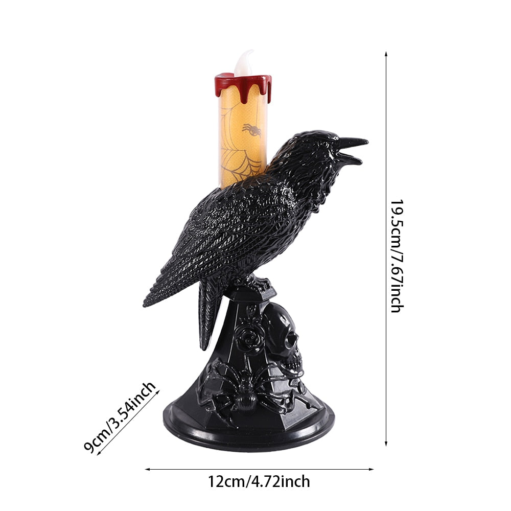 Halloween Crow Candle Light LED harpikslysestage lampe horror Halloween Party Props Raven Candle Light Gothic Decoration