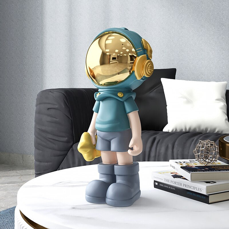 Grandes adornos de astronautas para figuras de la casa para la estética interior Decoración de la habitación Kawaii Spaceman Decoración de la sala de la sala del hogar