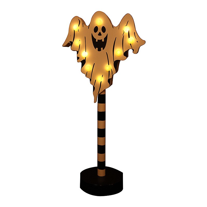Halloweenská párty dekoruje dřevěné znamení dýně duch netopýr noční lampa Halloween Ghost Festival Party Dekorace pro domov 2023 Vánoce