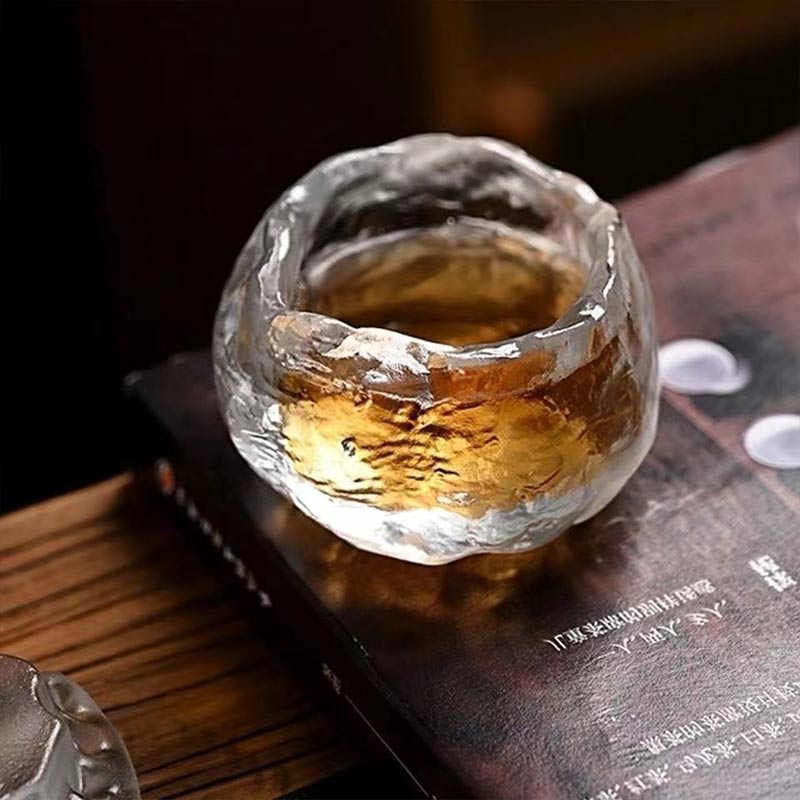50 ml japanilainen tyyli lasi teekuppi jäädytetty palanut lasi kuppi kung fu pieni teekuppi olohuoneen sisustus master cup mestari teekuppi
