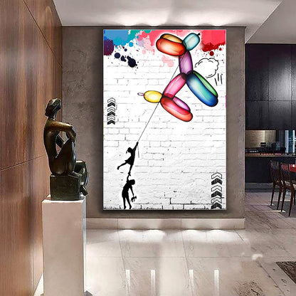 Graffiti Balloon Good Dog Pop Art Poster Print på lærredsmaleri Abstrakt billede til stue Home Decoration Frameless