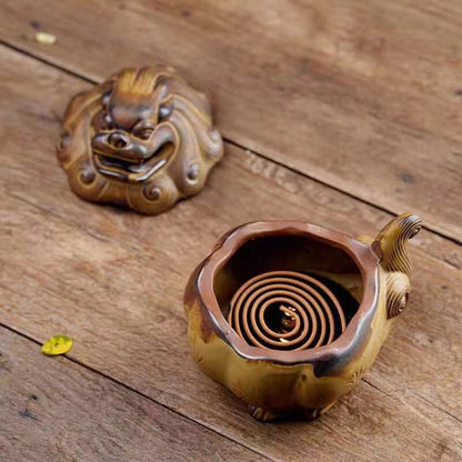 קרמיקה פיקסיו צלחת צורב קטורת עתיק משק בית מקורה שולחן תה מקורה שולחן תה קישוט לקישוט מזל קישוט