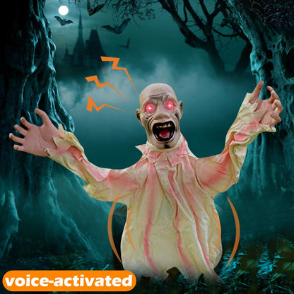 Cadılar Bayramı Swing Ghost Ses Kontrolü Dekorasyon Zemin Plug-in Hayalet Korku Dersleri Cadılar Bayramı Açık Bahçe Perili Ev Dekor