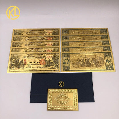 10pcs/Lot USA 100 dollar gull foliert platsk sanknote regning forente stater av Amerika med konvolutt for gaver