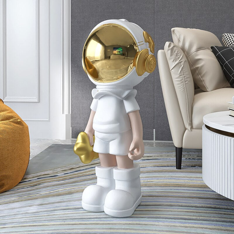 Grandes adornos de astronautas para figuras de la casa para la estética interior Decoración de la habitación Kawaii Spaceman Decoración de la sala de la sala del hogar