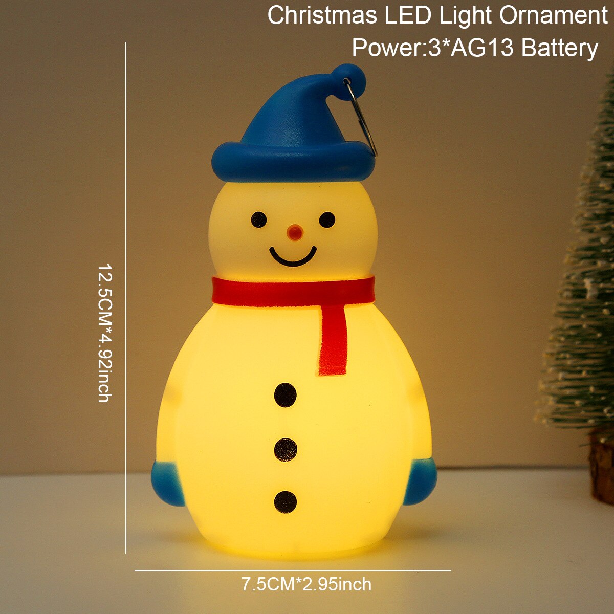 Santa Snowman Christmas Diamond LED Lantern Lantern Ornament Christmas Decoration for Home 2023 Navidad Noel Tahun Baru 2024 Hadiah Kid