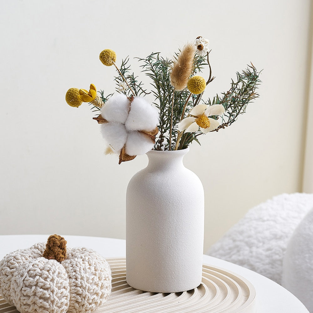 Vas Keramik Frosted Sederhana Nordic Home Living Room Decoration Cachepot Untuk Bunga Dekorasi Meja Meja Dekorasi Pernikahan