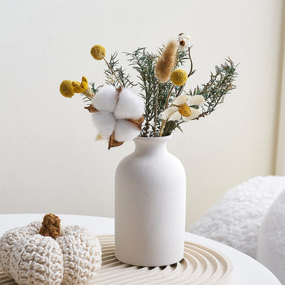 Enkel frostet keramisk vase Nordic Home Living Room Decoration Cachepot for Flowers Desk Table Decoration Wedding Decoration
