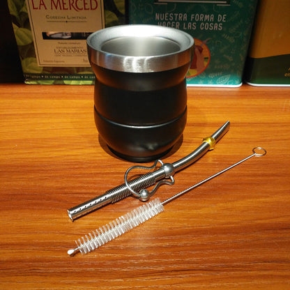 1 PC/Lot Yerba Mate Gourds Set Rustless Cup Calabash 5 Oz & Straw Bombilla & Cleaning Brush Special for Lady and Children