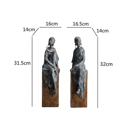 Resin Simulation Character Ornament African Style Earrings Abstract Figure Sculpture Decorative Figurines Home Decoration