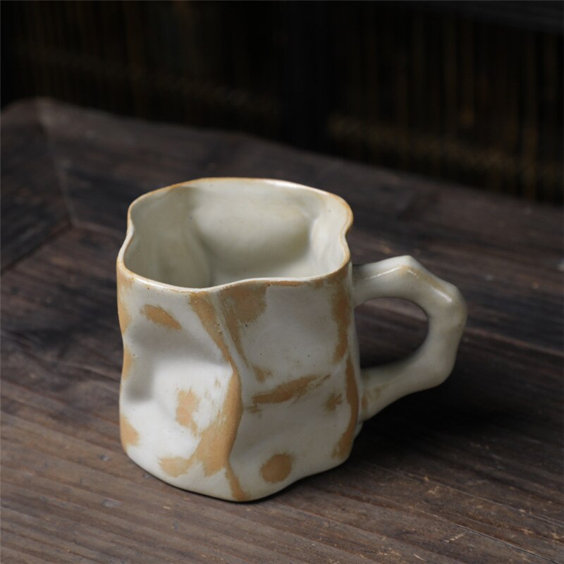 Twisted Ceramic Mug Coffee Cup Niche Special-shaped Tea Cup Colorful Coarse Pottery Creative Mugs Coffee Cups