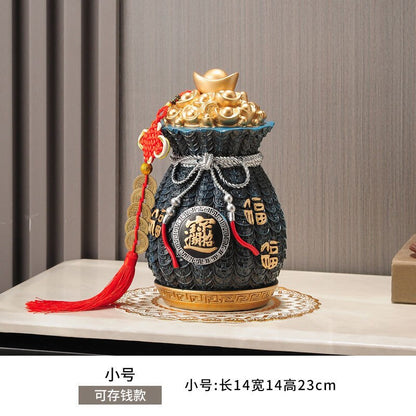 Unik Piggy Bank Chinese Cornucopan Harts Money Storage Jar Lucky Feng Shui Ornaments Ultra-Large-kapacitet endast in men inte ute