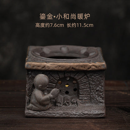 日本の手作りの石器ティーポットティーポットティーポットギルトカボチャリフティングビームポットキャンドル温かいティーポットセット注入器ティーウェアキッチンダイニング