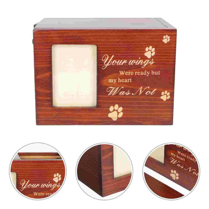 Cremation Urn Pet Cinerary Casket Wood Memorial Box Ashes Keepsake Small Animals Pet Cats Dogs Funeral Supply
