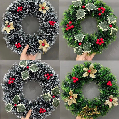 1pcs Wreaths Christmas Door Hanging Rotan Venue Layout Hiasan Krismas Garland Untuk Hiasan Pesta Rumah 2023 Tahun Baru