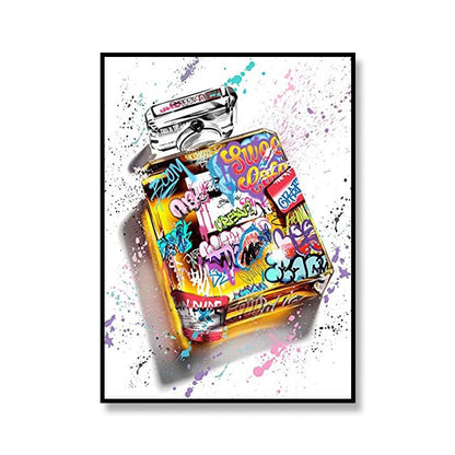 Street Graffiti Canvas Art Print Perfume Bottle Basketball Soccer Decoration Maleri Stue Kunstplakat for hjemmeveggdekor