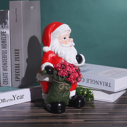 Julemanden Santa Claus Figur statuer harpiks håndværk Vase skulptur desktop festival ornament stue indvendig boligindretning gave