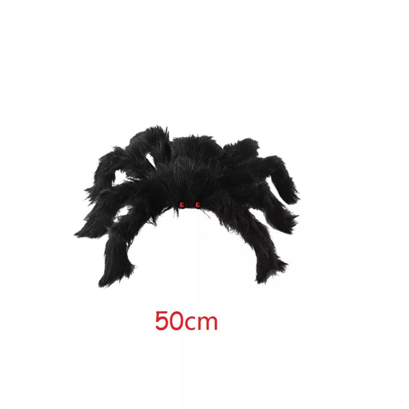 90/150/200 cm Black Scary Giant Spider ENORME ragno Web Halloween Decoration Props Haunted House Holiday Giant Decoration Giant Outdoor