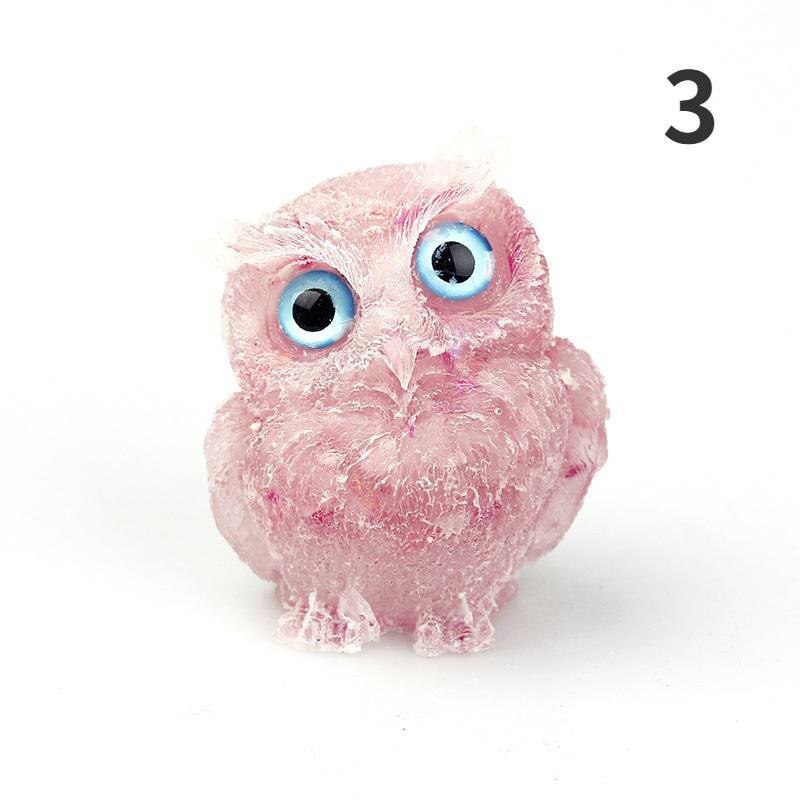 1stcs NWE Crystal Stone Gravel Owl Animal Crafts Hand lavet små figurer DIY harpiksbordindretning Homeindretning Saml gaver 2023