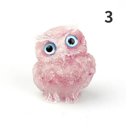 1PCS NWE Crystal Stone Gravel Owl Animal Crafts Hånd laget små figurer