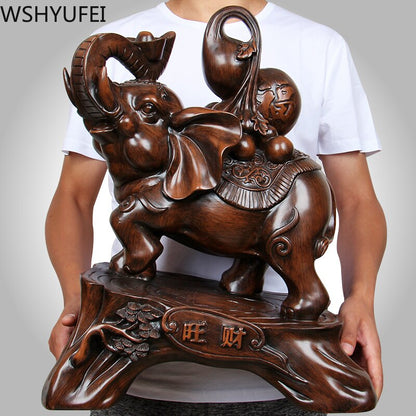 Statue d'éléphant de Style chinois pour armoire à vin, ornements en résine, Sculpture artisanale, accessoires de décoration pour la maison, cadeaux de mariage 