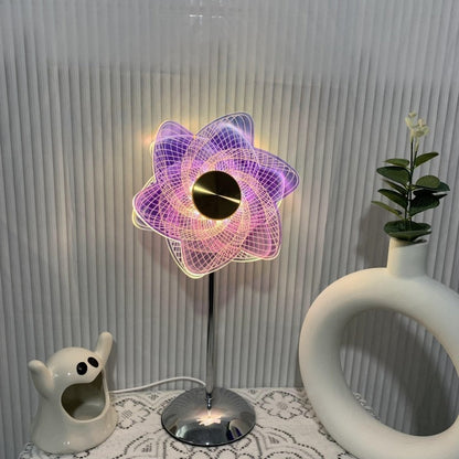 Décoration de la maison lumière d'ambiance coloré moulin à vent hollandais Ins lampe de Table lumière d'ambiance créative Aurora acrylique décor de pièce 