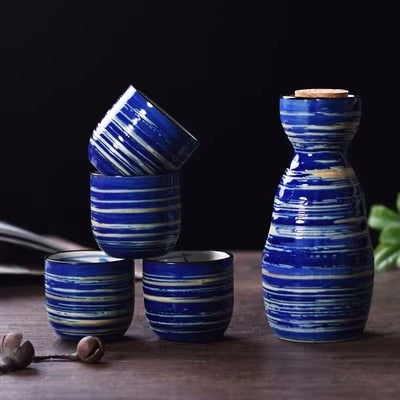 Ensemble de pots à saké japonais, tasse à vin aux fruits, tasse à saké domestique Baijiu, ensemble de vin en céramique