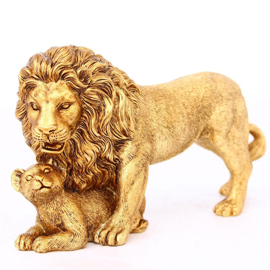 Kreatywna europejska figurka Złote Lion Ornament Dekoracje domowe Dekoracje biurowe