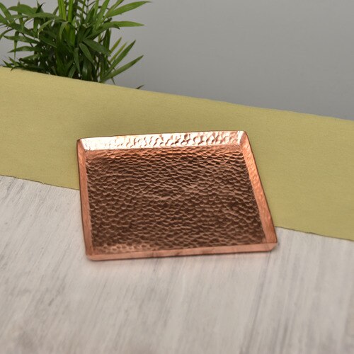 手作りの純粋な銅ティートレイティーポットティーカップティーセンターアクセサリー長方形の乾燥泡テーブルカンフーティーセットアクセサリー