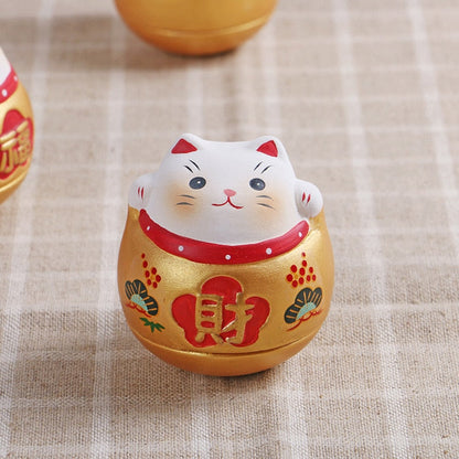 Cerâmica japonesa Daruma Crafts desenho animado Lucky Cat Fortune Ornamento