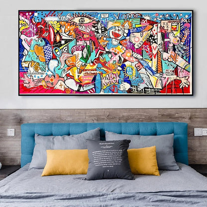 Пикассо знаменитая холст живопись Герника мультфильм граффити -плакат отпечатки Абстрактная стена художественная картина гостиная дома украшение