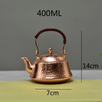 Té de cobre puro tetera hecha a mano tetera retro para tetera de té de té de té kung fu y taza