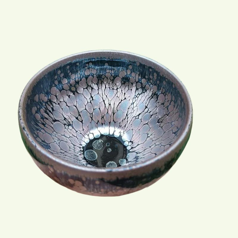 Jian Zhan Tenmoku Tea Cup Pink Great Glazed Kiln Fired Tea Bowl Ceramic Natural Clay Glaze Chinese Immateriellt kulturarv