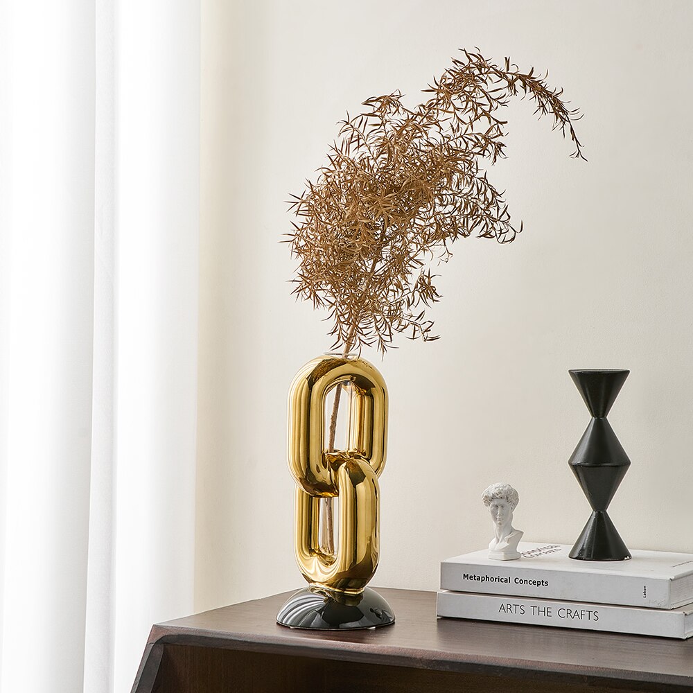 Váza ve tvaru řetězu luxusní domácí výzdoba nordická ložnice ozdoby moderní umění Design keramické vázy stolní dekorace dekorativní řemesla