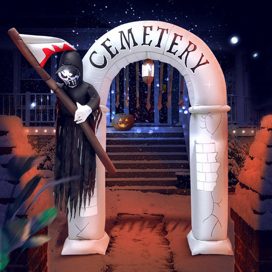 Halloween dom na zewnątrz nadmuchiwana dekoracja czarownica duch dynia impreza cosplay