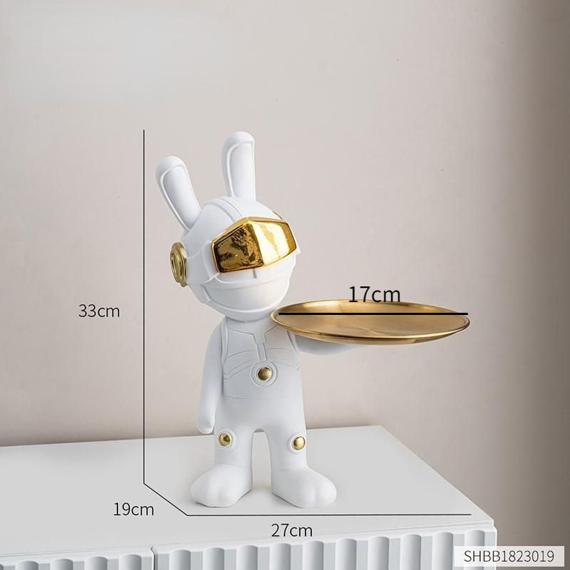 2023 New Space Rabbit Baki Dekorasi Penyimpanan Kunci, Dekorasi Desktop Ruang Tamu Astronot, Dekorasi Rumah, Figurines