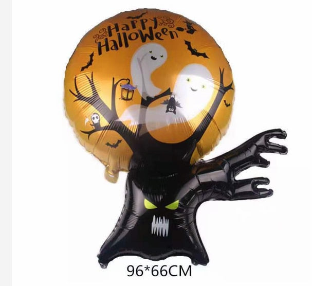 Kæmpe stående halloween græskar spøgelsesballoner heks bat ed