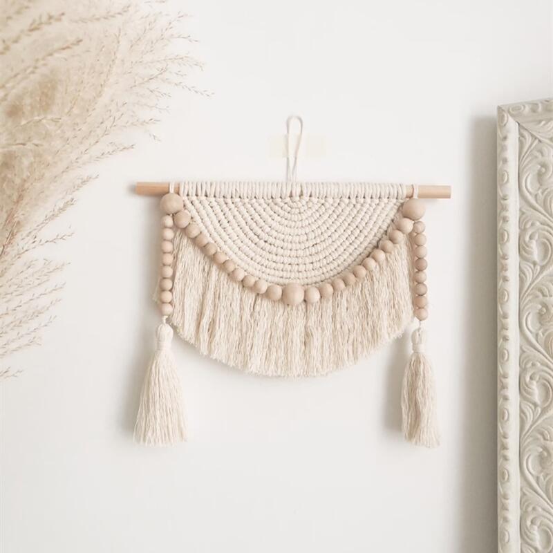 Chic Macrame Wall Hanging Bohemian Style Cotton Hand Weaving Tapestry For Living Room Bedroom Wall Decoration House Home Decor