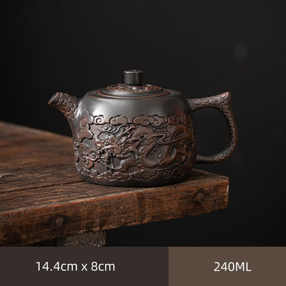 Retro üst düzey mor seramik çaydanlık seramik ev mor kil tek pot kung fu çay set atlama bıçağı saf el yapımı çaydanlık