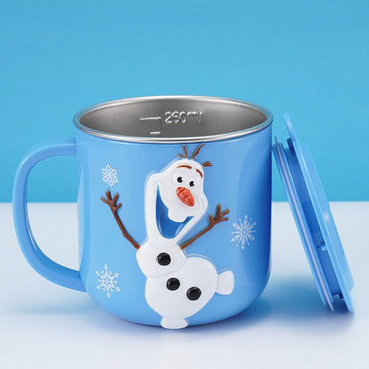 Disney Cups Frozen Elsa Anna Princess Cartoon Milk Cup Mugs 3d Mickey Minnie Stainless Steel Cup Cup Baby Girls Mug Coffee Mug