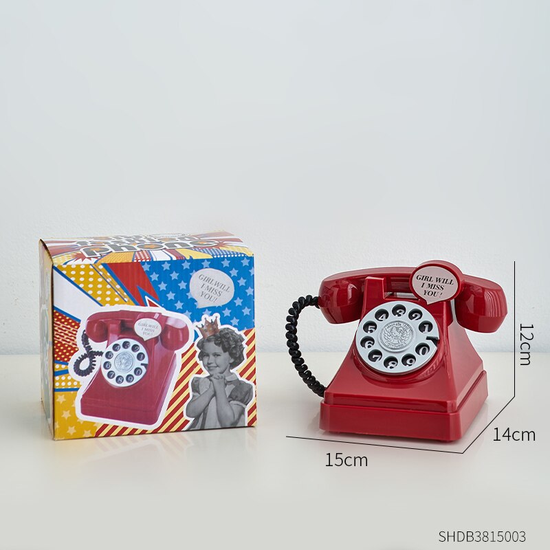 Koristeelliset hahmot vintage -puhelinrahat säästävät laatikot klassiset toimistopöydän tarvikkeet luovat säästöpankin syntymäpäivälahjat
