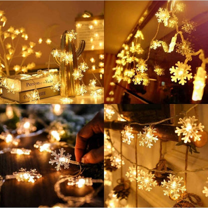 3m 20led Snowflake LED String Lights Christmas Ornamentos em casa Árvore de Natal Hanging decoração Navidad Noel Ano Novo Presentes 2023