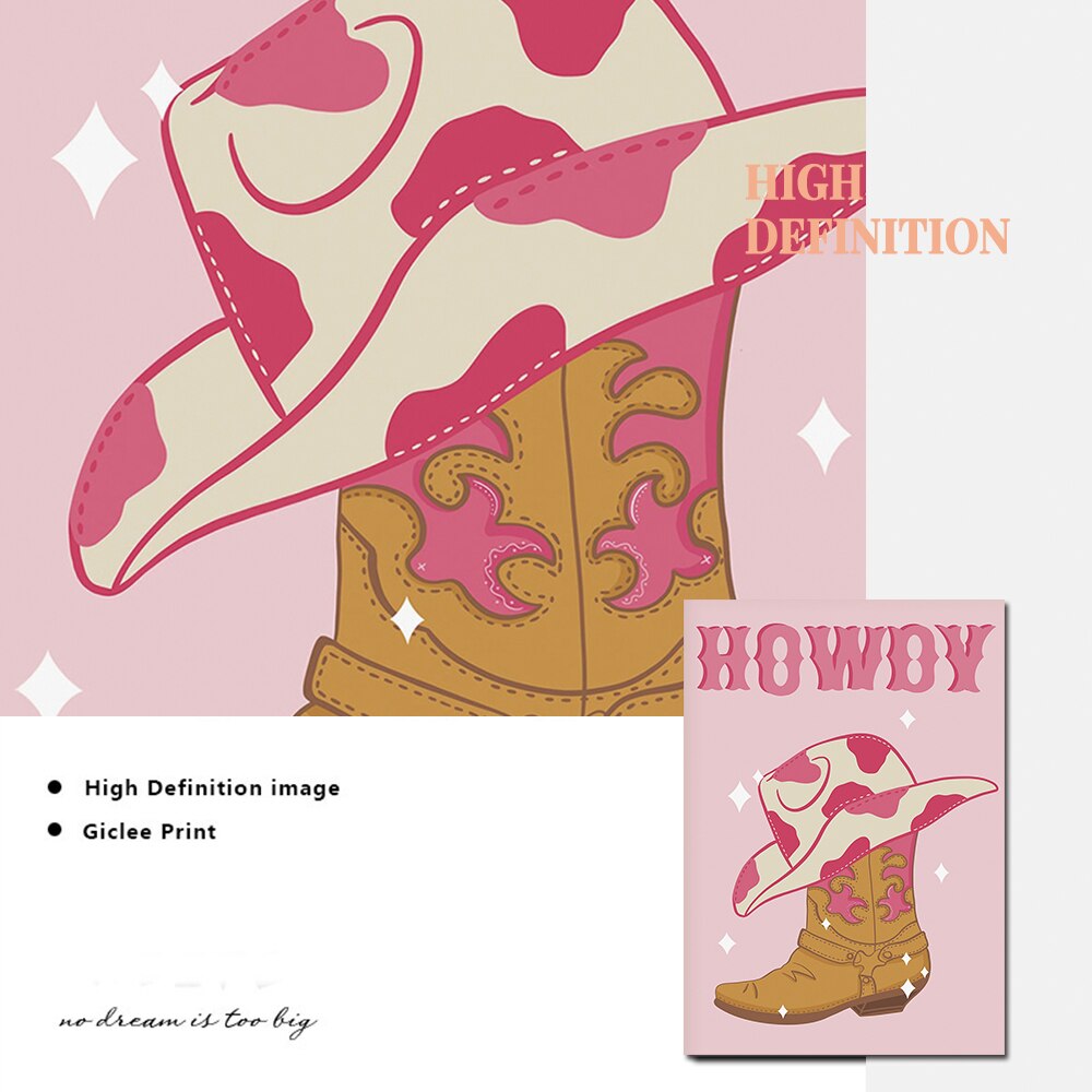 핑크 프레피 벽 예술 소녀 침실 장식 핫 핑크 캔버스 그림 기숙사 프레피 포스터 북유럽 펑키 홈 장식