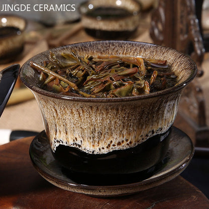 100 ml Jingdezhen antiikki posliini Gaiwanin kiinalainen keraaminen kannen kanssa teekuppi kotiteitä
