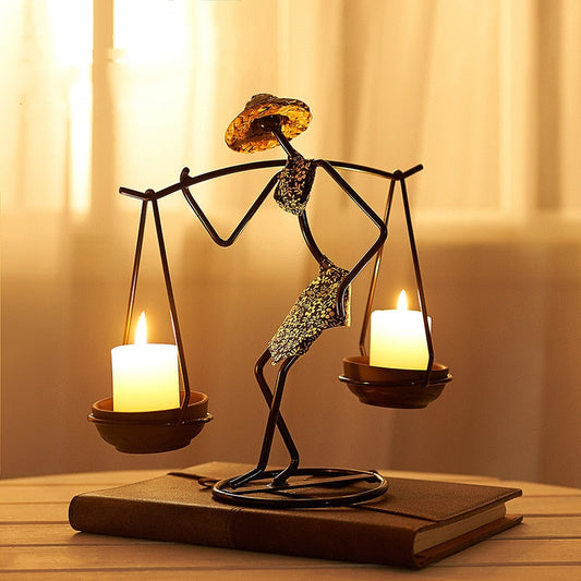 Jernlys indehavere Home Decor Creative Candle Holder Party Dekoration Tilbehør Romantisk lysestage Bord Ornament unik