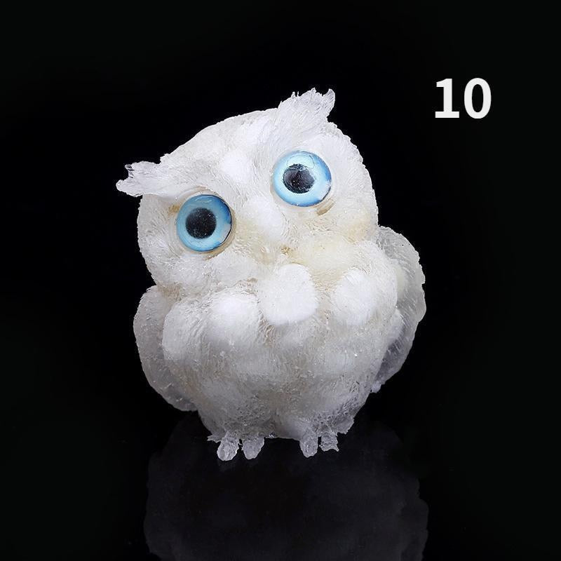 1PCS Nwe Crystal Stone Gravel Owl Animal Crafts Hand Made Small Figurines DIY Resin Table Decor Home Decor Collect Gifts 2023