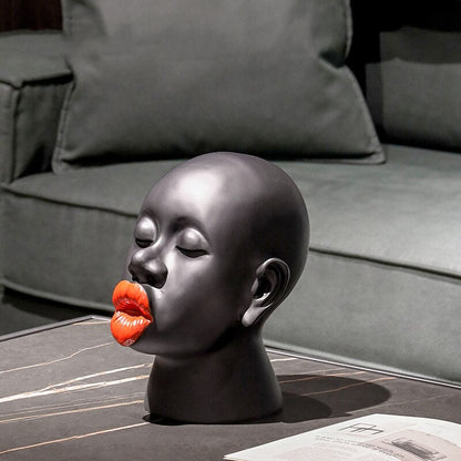 아프리카 여성 조각 홈 장식 새로운 클래식 스타일 거실 캐비닛 장식 수지 공예 사무실 데스크탑 액세서리