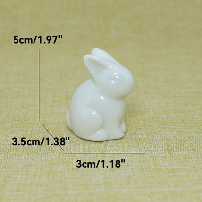 Lindas Figuras de conejo Cerámica Kawaii Hare Bunny Garden House Annaments Animal Home Hogar Decoración de pintura a mano Embrio