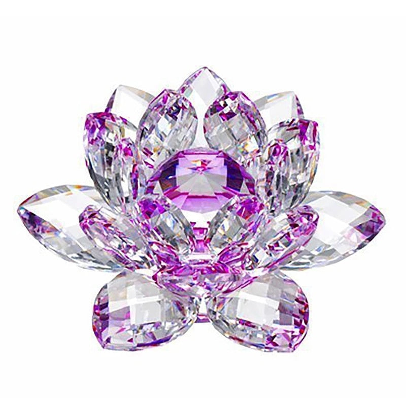 80mm kvartskrystaller Lotus blomsterhåndverk glass fengshui ornamenter helbredende krystaller hjemmefest wiccan dekor yoga gaver suvenir